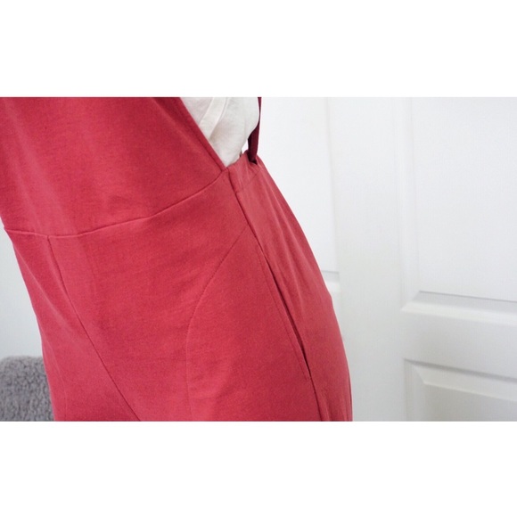 NEW! Red Culotte Overalls, Tie Back - Picture 5 of 8